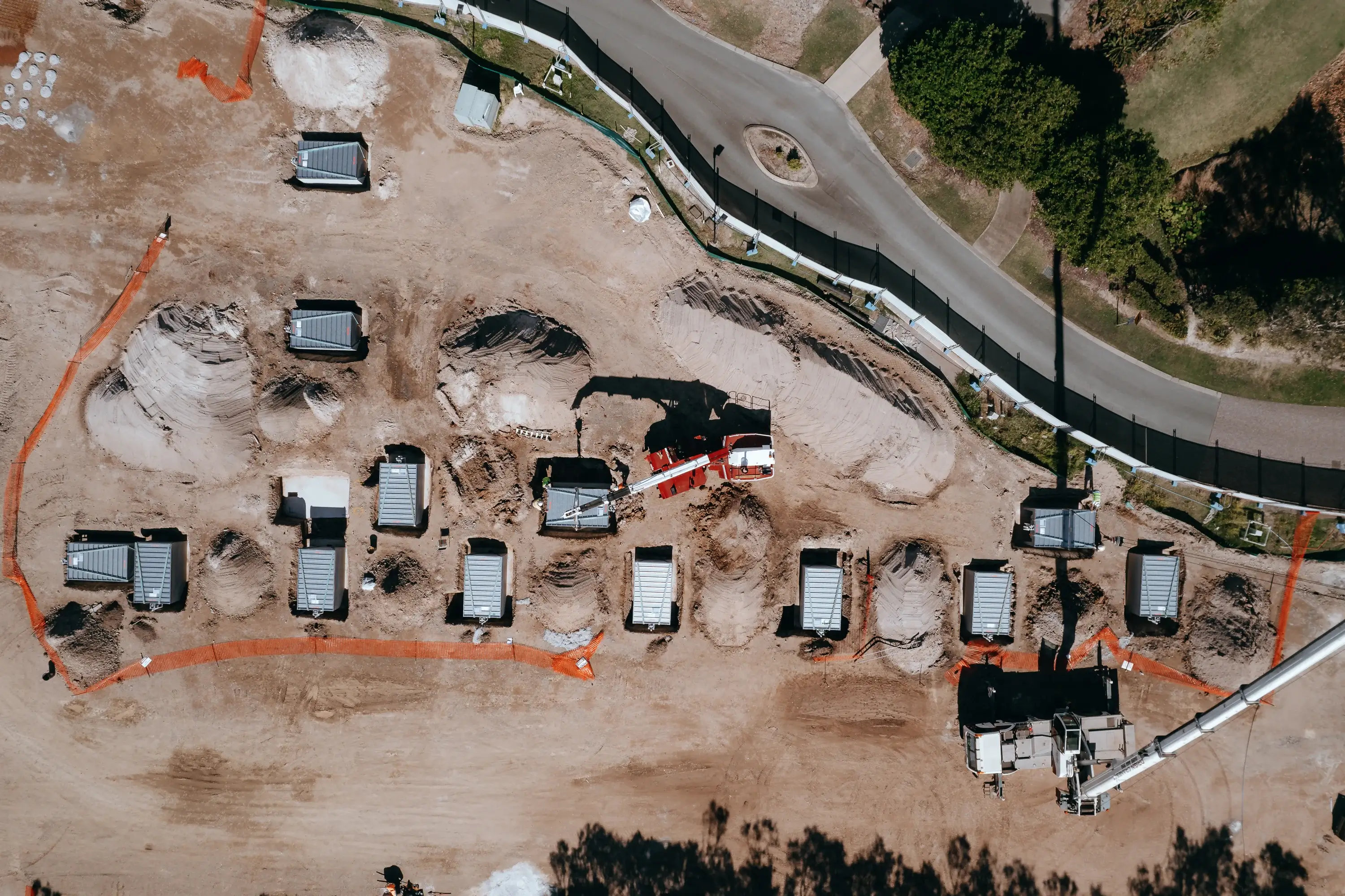 Drone Image of RCQ Projects installing 14 Plungie Studios