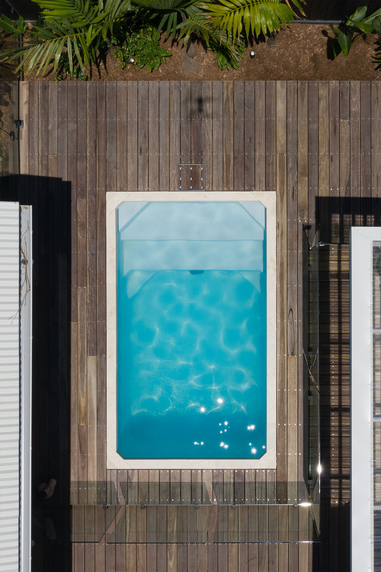 Aerial shot of 3.6m x 2.2m Plungie Studio Concrete Plunge Pool in Kona Coast